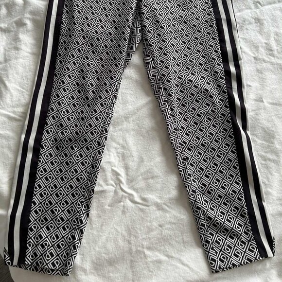 Lança Perfume Monogram Black & White Stretch Crepe Side-Stripe Track Pants – S - Picture 2 of 8